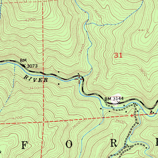 Topographic Map of New York Ravine, CA