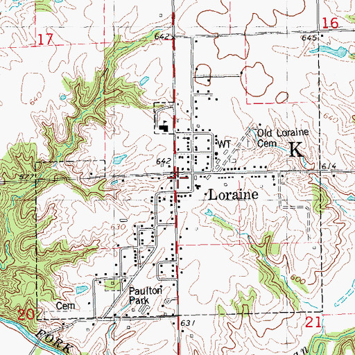 Topographic Map of Loraine Fire Protection District, IL