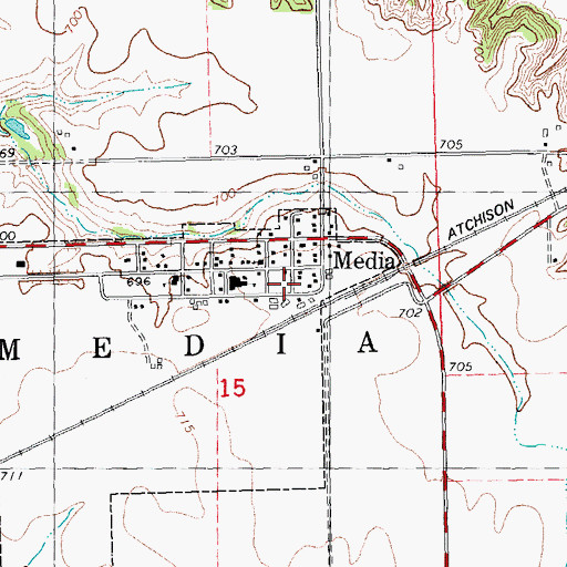 Topographic Map of Media - Stronghurst - Terre Haute Fire Protection District Station 2, IL