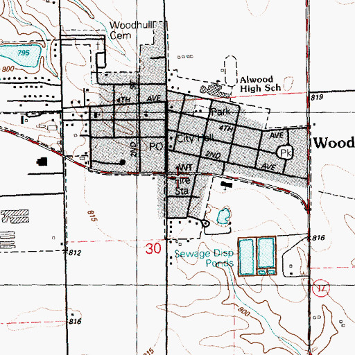 Topographic Map of Clover Township Fire Protection District, IL