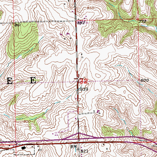 Topographic Map of Menominee - Dunleith Fire Department Station 3, IL
