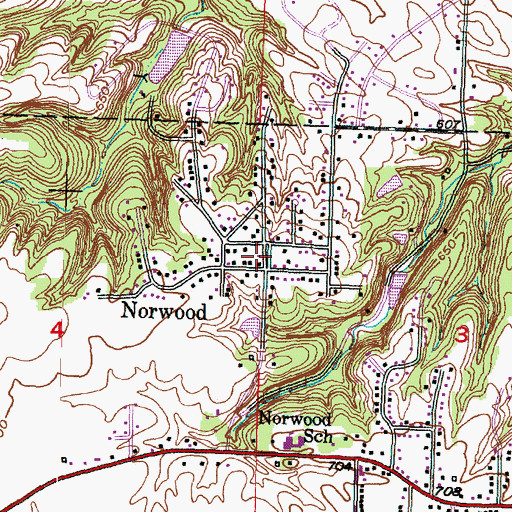 Topographic Map of Limestone Fire Department Station 3, IL