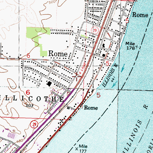 Topographic Map of Chillicothe Community Fire Department Station 4, IL