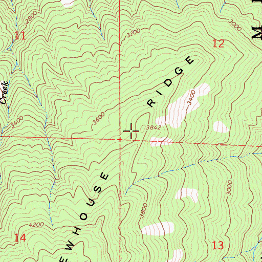 Topographic Map of Newhouse Ridge, CA