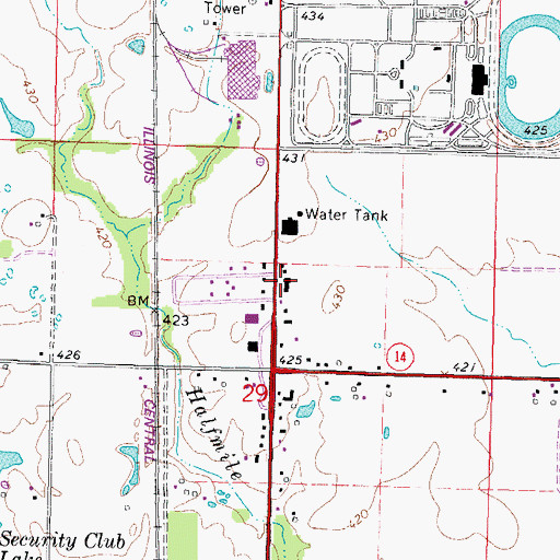 Topographic Map of Duquoin Fire Department Station 2, IL