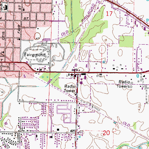 Topographic Map of Williamson County Fire Protection District Station 1, IL