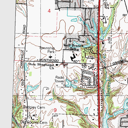 Topographic Map of Swansea Fire Department - Engine House 2, IL
