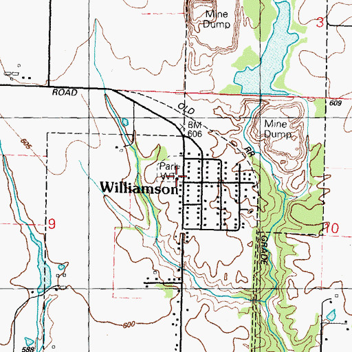 Topographic Map of Olive Fire District Station 2, IL