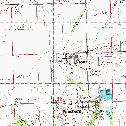 Topographic Map of Quarry Elsah Mississippi Fire Protection District, IL