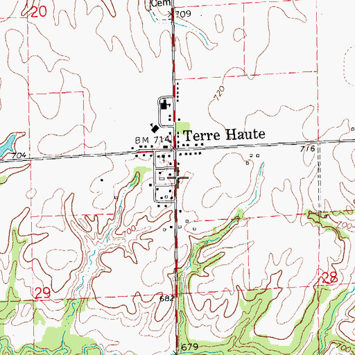 Topographic Map of La Harpe Fire Protection District Station 2, IL