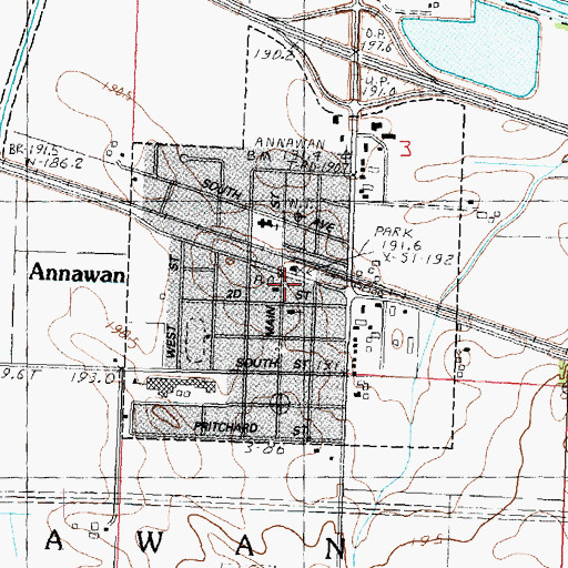 Topographic Map of Annawan - Alba Fire Protection District, IL