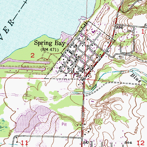 Topographic Map of Spring Bay Fire Protection District Station 1, IL