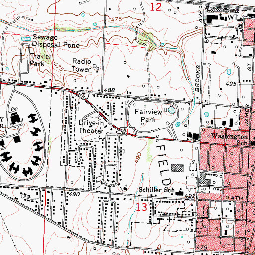 Topographic Map of Centralia Fire Department Station 2, IL