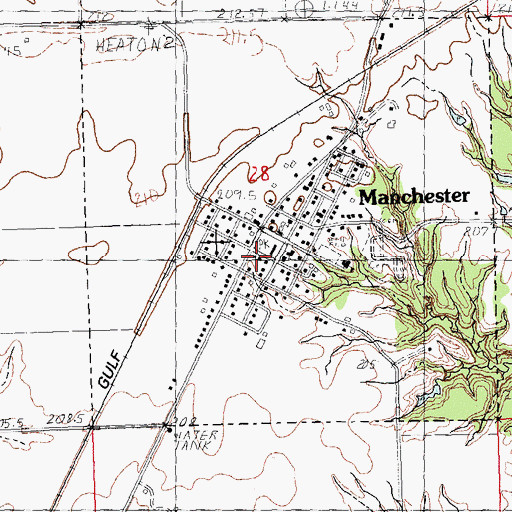 Topographic Map of Manchester Volunteer Fire Department, IL