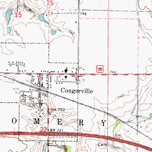 Topographic Map of Congerville Fire Protection District, IL