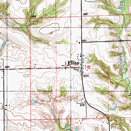 Topographic Map of New Boston - Eliza Fire Protection District Station 2, IL