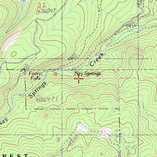Topographic Map of Ney Springs, CA