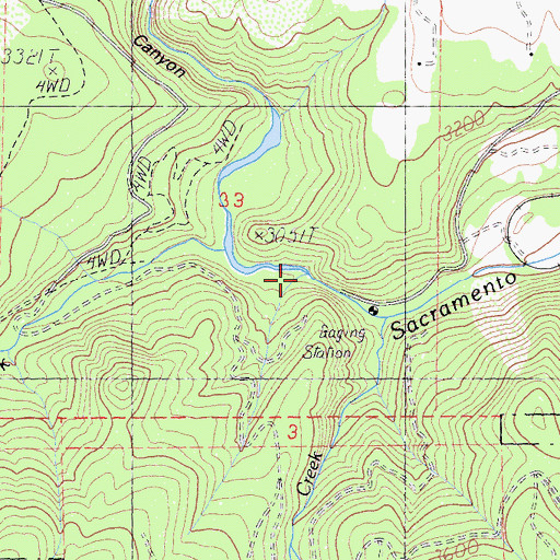 Topographic Map of Ney Springs Creek, CA