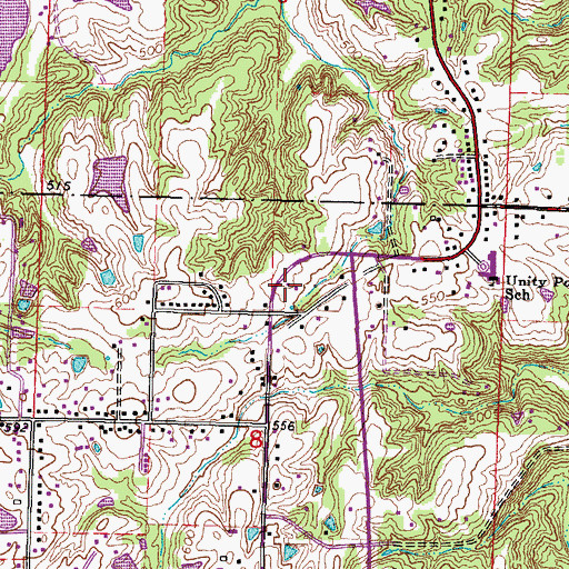 Topographic Map of Makanda Township Volunteer Fire Department Station 1, IL