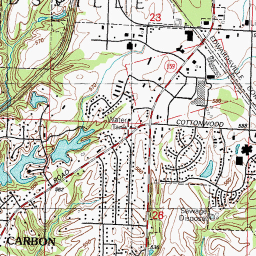 Topographic Map of Glen Carbon Fire Department Station 2, IL