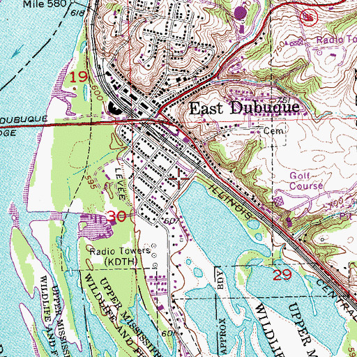 Topographic Map of East Dubuque Fire Department Station 2, IL