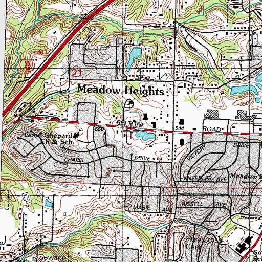 Topographic Map of Collinsville Fire Department Station 2, IL