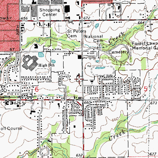 Topographic Map of Quincy Fire Department Station 3, IL