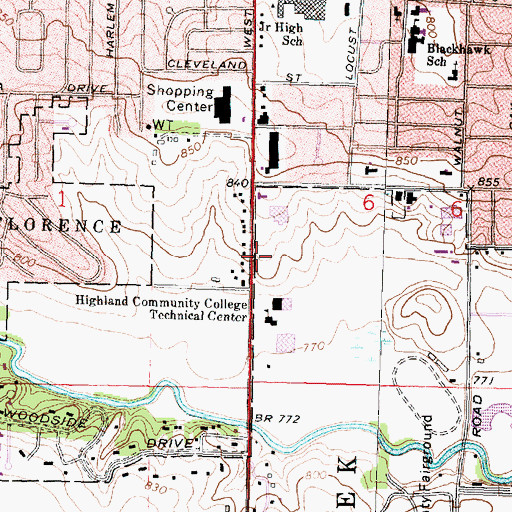 Topographic Map of Freeport Fire Department Station 3, IL