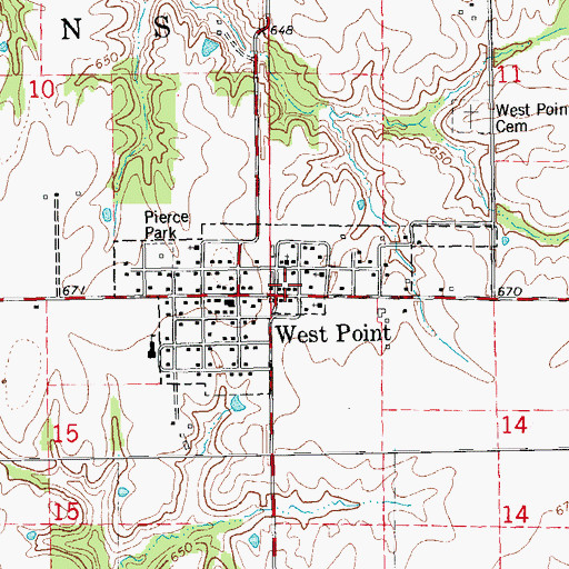 Topographic Map of West Point Fire Station, IL