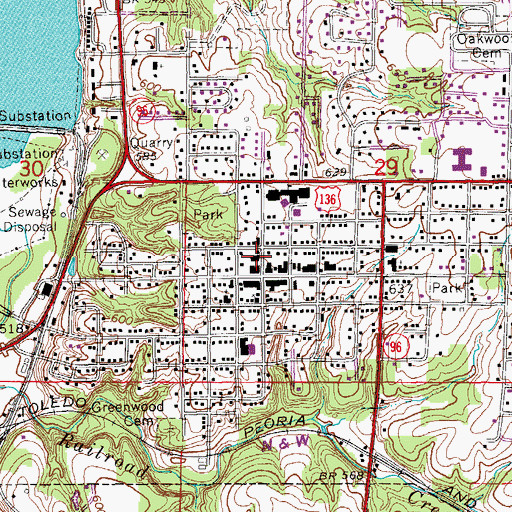 Topographic Map of Hamilton Fire Department, IL
