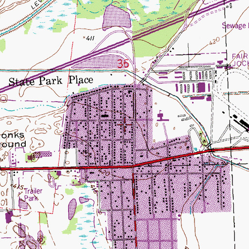 Topographic Map of State Park Place Fire Protection Department, IL