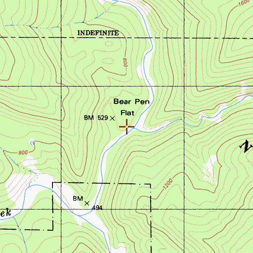 Topographic Map of Nickowitz Creek, CA