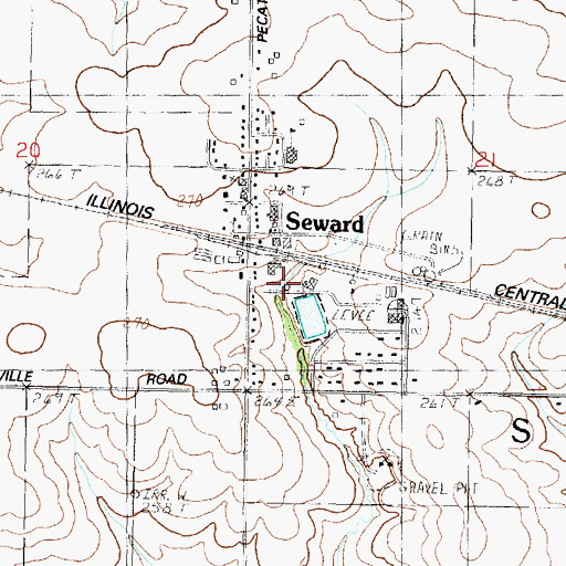 Topographic Map of Pecatonica Fire Protection District Station 2, IL