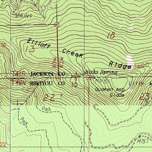 Topographic Map of Nicks Spring, OR