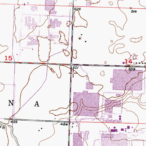 Topographic Map of Caterpillar - Mossville Fire Station, IL