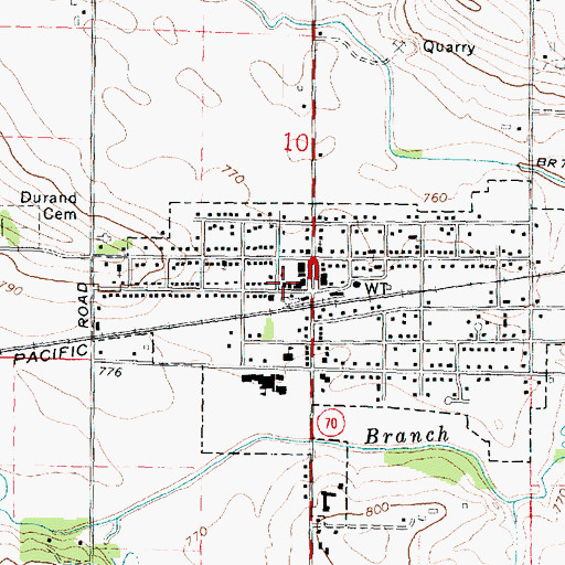 Topographic Map of Winnebago County Fire Protection District 1 Station 1, IL