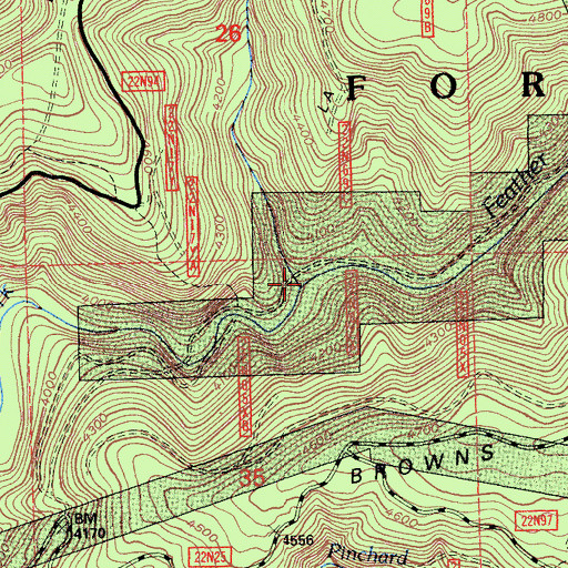 Topographic Map of Negro Run Ravine, CA