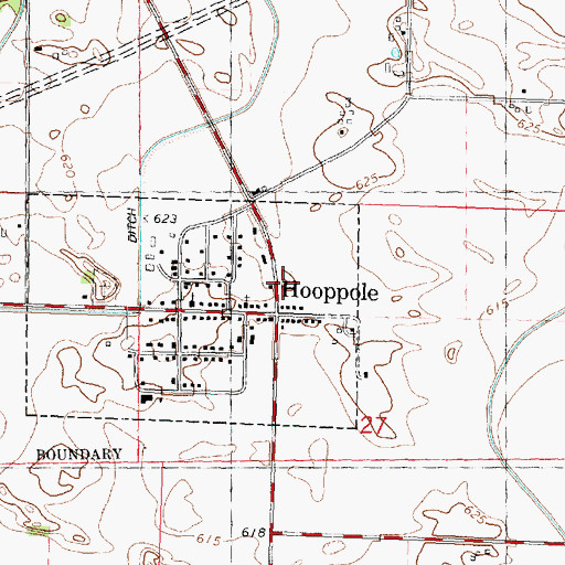 Topographic Map of Prophetstown Fire Protection District Hooppole Station, IL
