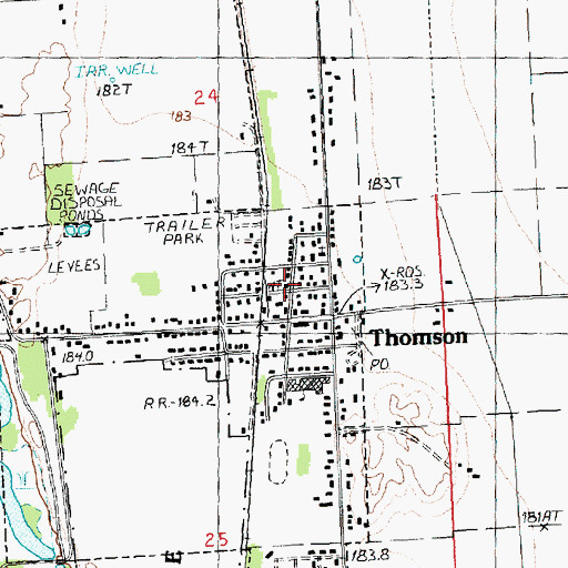 Topographic Map of Thomson Fire Protection District, IL