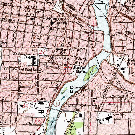 Topographic Map of Rockford Fire Station 3, IL