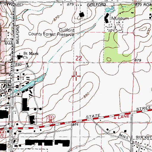 Topographic Map of Rockford Fire Department - Station 5, IL