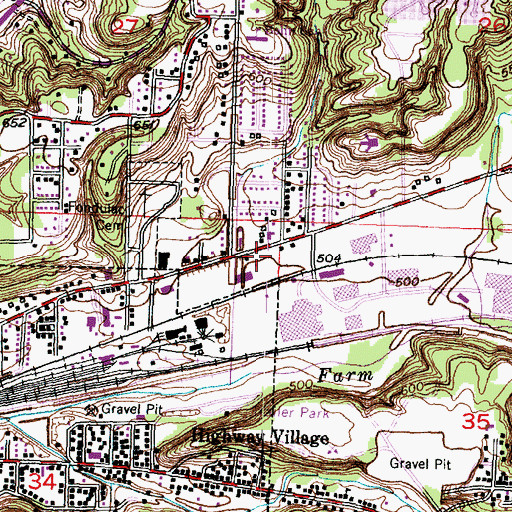 Topographic Map of East Peoria Fire Department Station 3, IL
