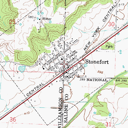 Topographic Map of Stonefort Fire and Rescue, IL