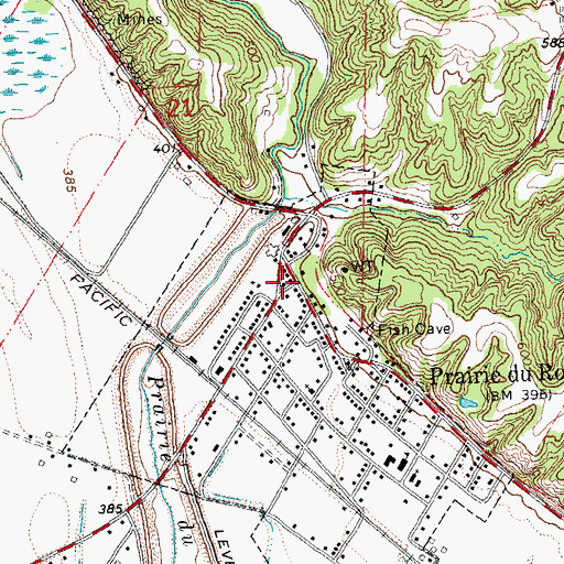 Topographic Map of Prairie Du Rocher Community Fire Department, IL