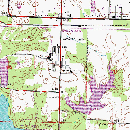Topographic Map of Crab Orchard National Wildlife Refuge Fire Response, IL