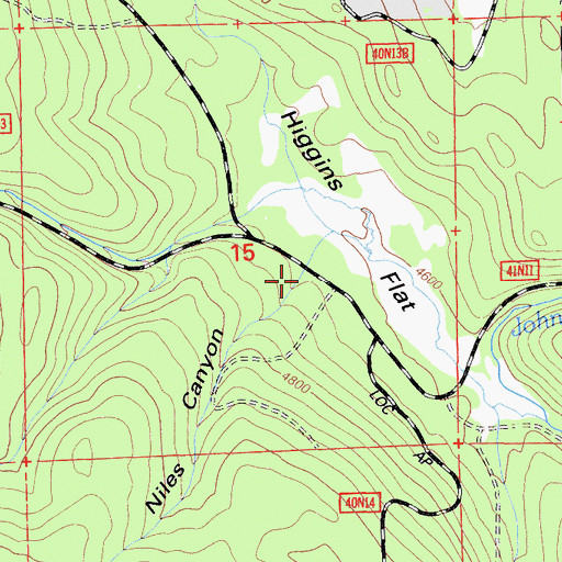 Topographic Map of Niles Canyon, CA