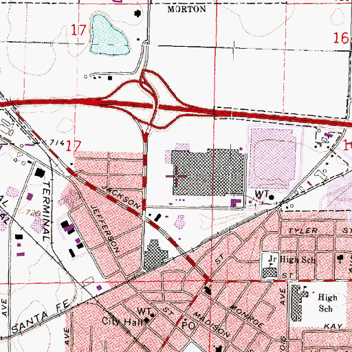 Topographic Map of Caterpillar Corporate Security Services Fire Station, IL