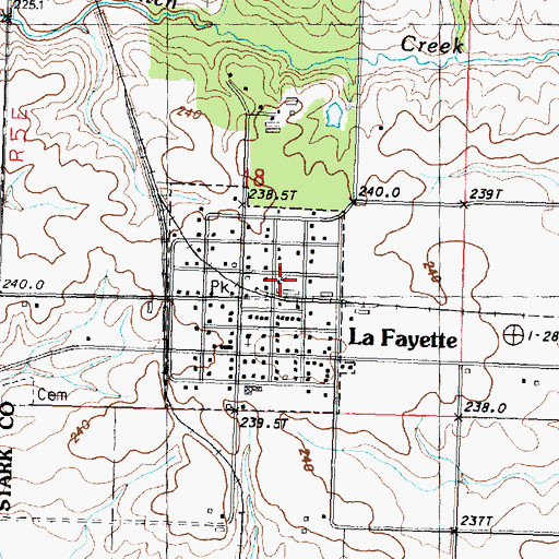 Topographic Map of Lafayette Fire Department, IL