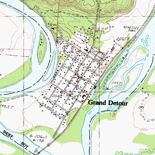 Topographic Map of Dixon Rural Fire Station 2, IL