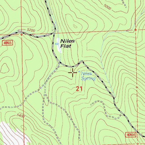 Topographic Map of Niles Spring, CA
